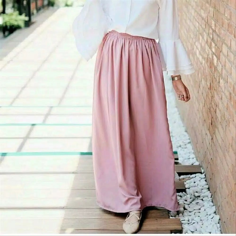 Rok polos panjang wolfis/ rok wolfis plos/ rok wolfis skirt/ rok woolpeach polos payung panjang