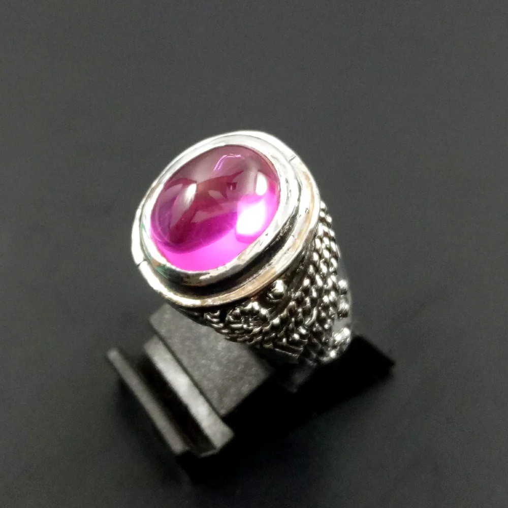 Cincin Merah Siam Rose Dim Kantoran Dengan Ring Tanam Anti Luntur Lebih Simpel