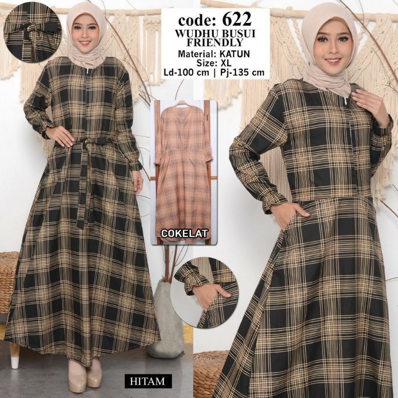 Happy Shopping Fashion Grosir Gamis Hijab Dress Murah Wanita Muslim Terbaru Kotak - Kotak Premium