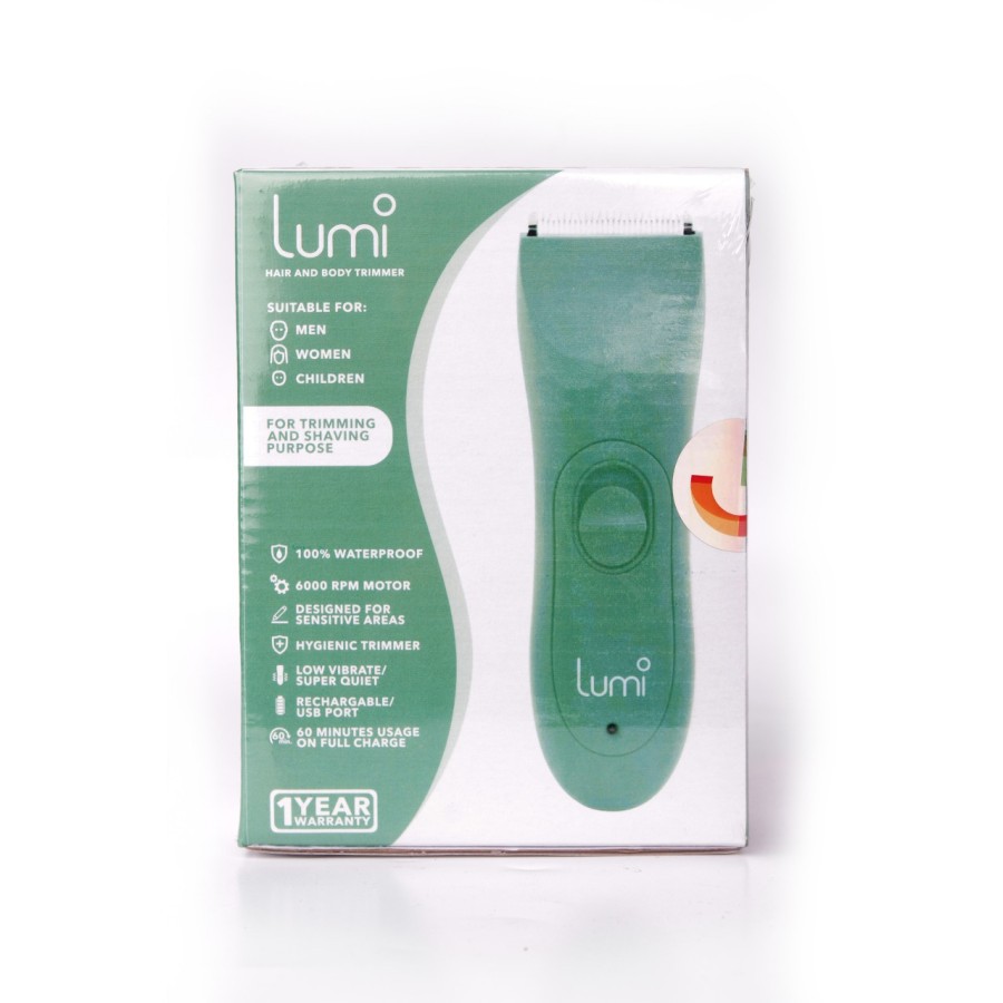 Lumi Hair and Body Trimmer Hijau Shaving - 100% Waterproof - 1 Tahun Garansi