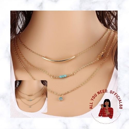 ✿AYN✿ Kalung Tingkat Biru FA33 Accessories Wanita