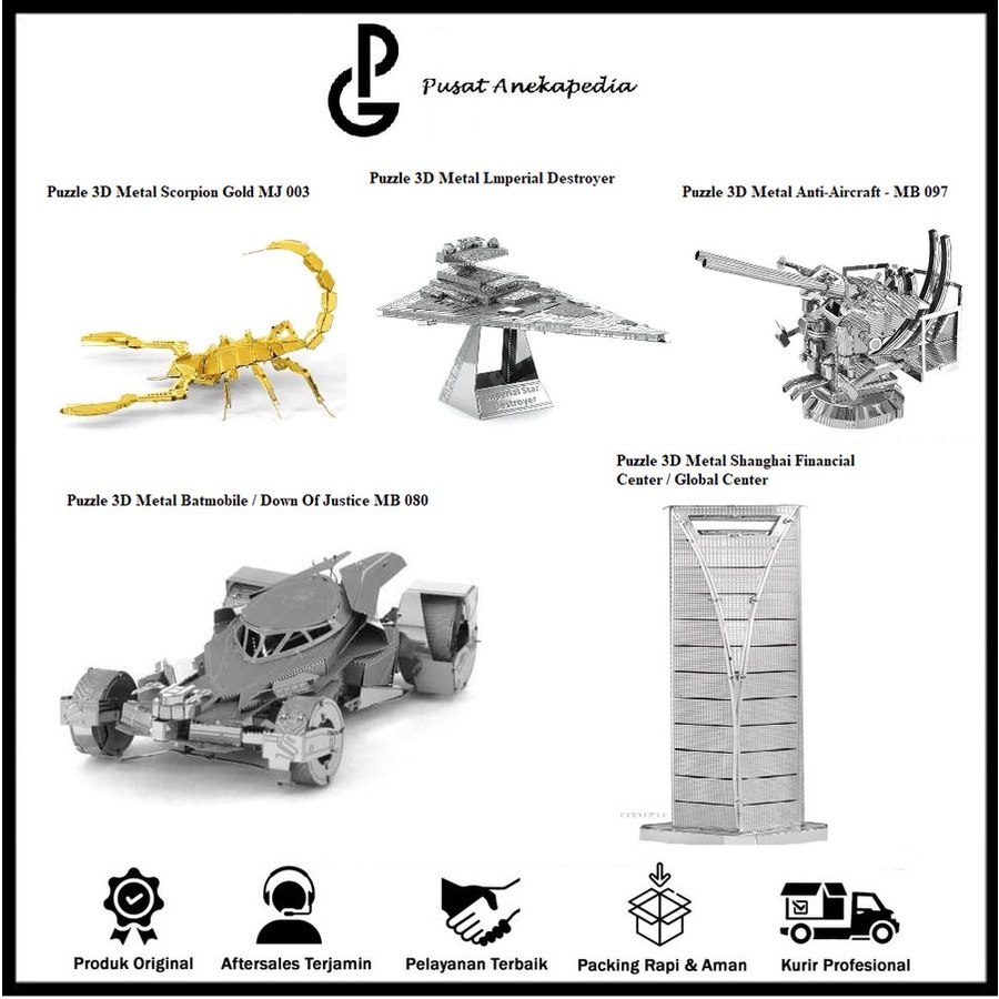 Puzzle 3D Metal Scorpion - Lmperial - Aircraft - Batmobile - Global Center