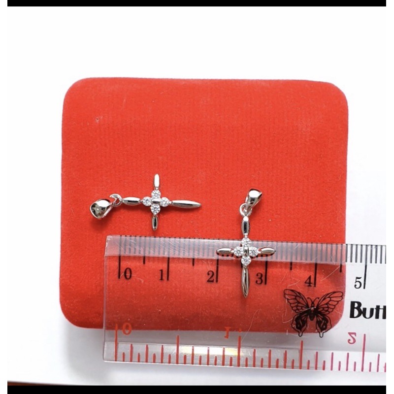 Liontin salib mini perak 925 lapis emas putih liontin salib kecil perak 925