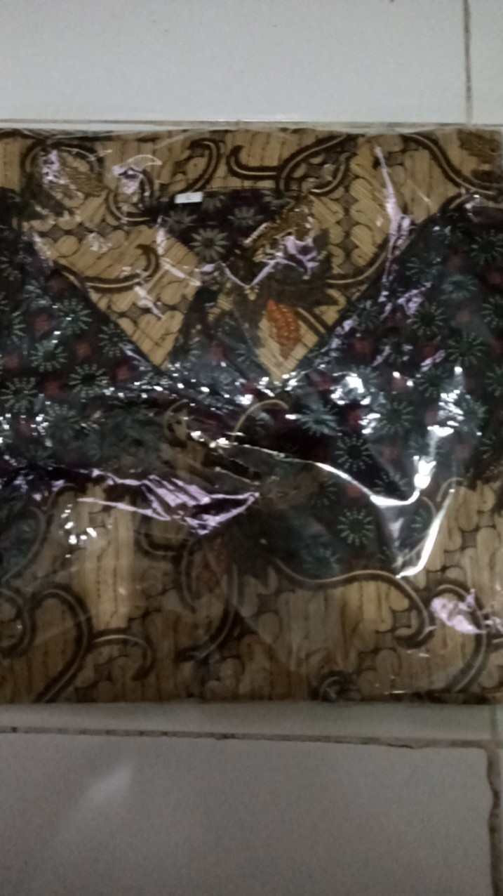 Kemeja Batik Pria Lengan Pendek Size M L Xl Xxl  Bswart Batik Hrb026 Kenongo Hem Panjang Padi