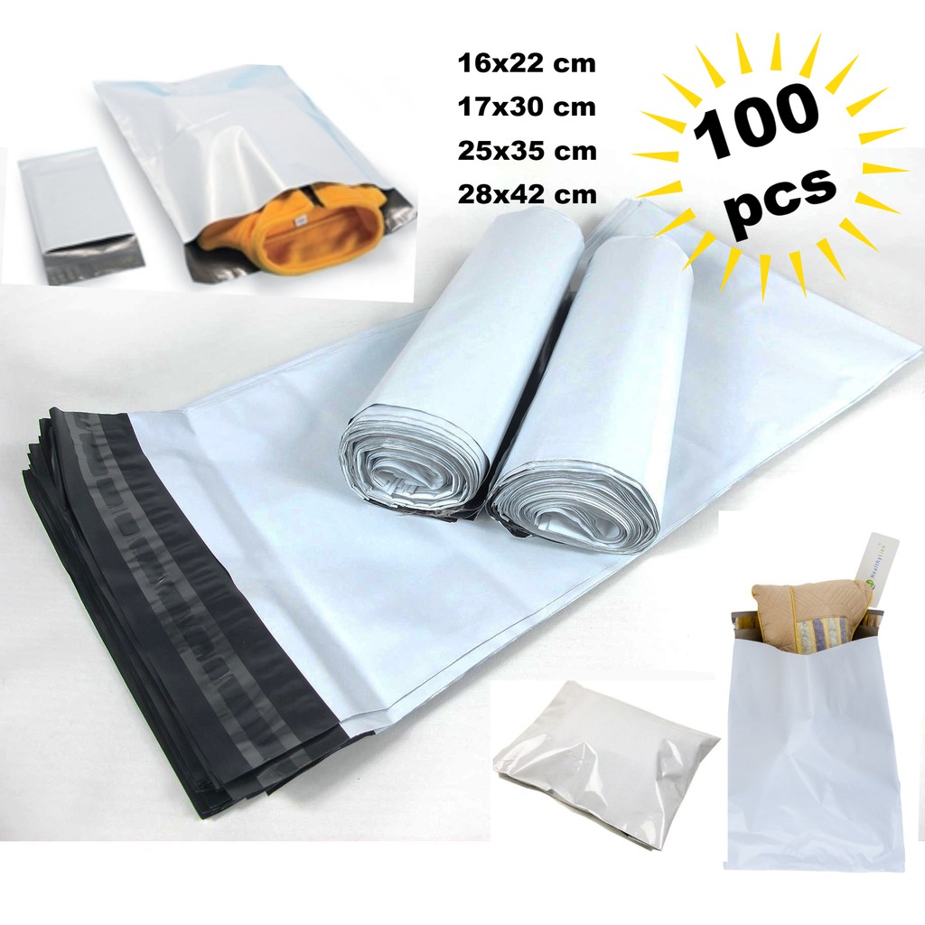 

TERMURAH 28x42cm PUTIH polymailer import TEBAL packing bag plastik online shop olshop amplop plastik
