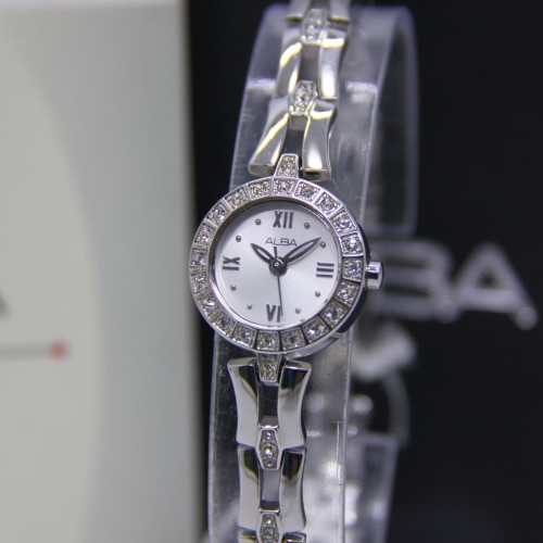 Alba AC3T67X1 Ladies Jam Tangan Wanita AC3T67 Silver Swarovski Kecil Original