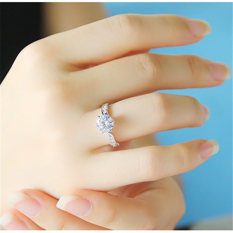 Cincin Kristal Zircon Austria Warna Emas Gaya Korea Untuk Wanita