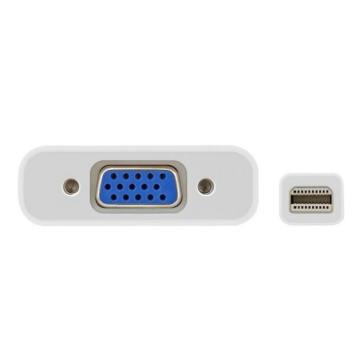 Mini Display Port Male to VGA Female Adapter - White