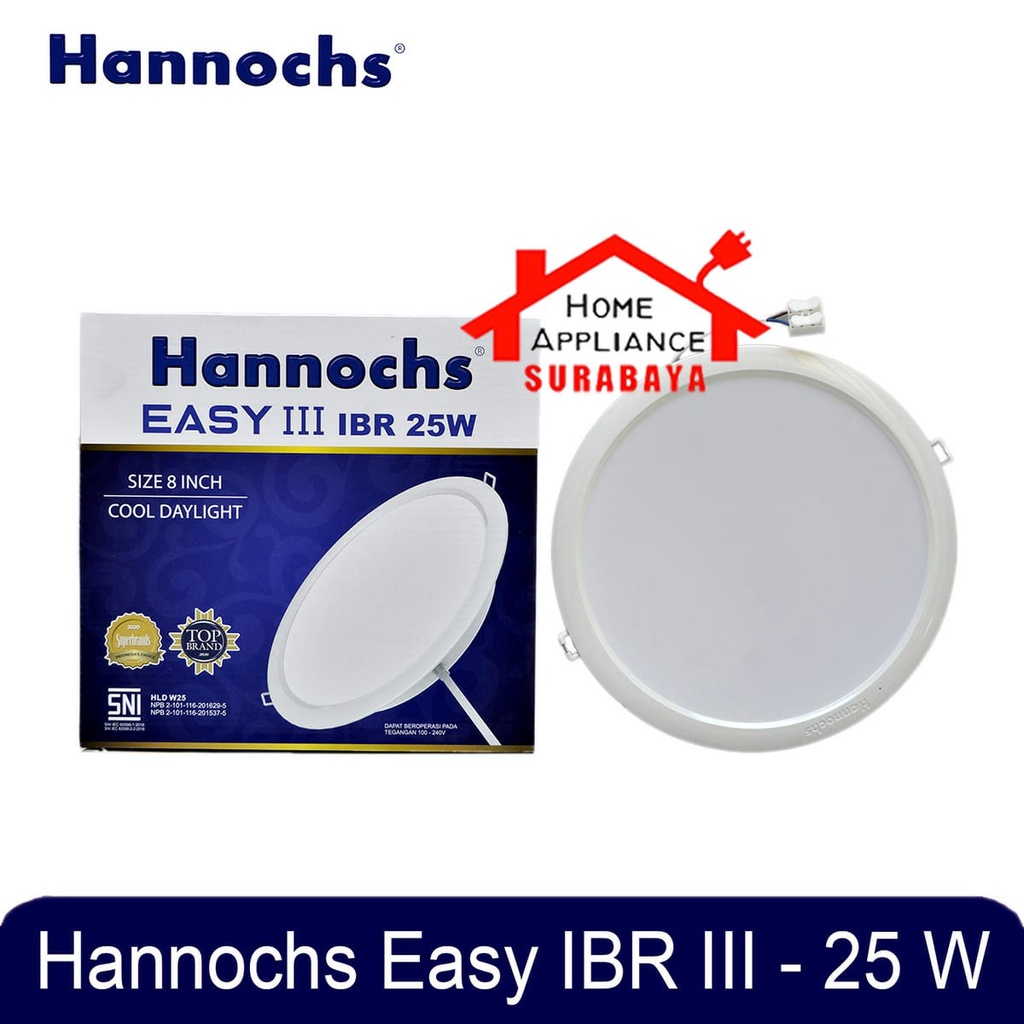 Lampu Downlight LED Bulat Cool Day Light - Putih Hannochs Easy II IBR / Inbow 3W - 25W / 3 - 25 Watt