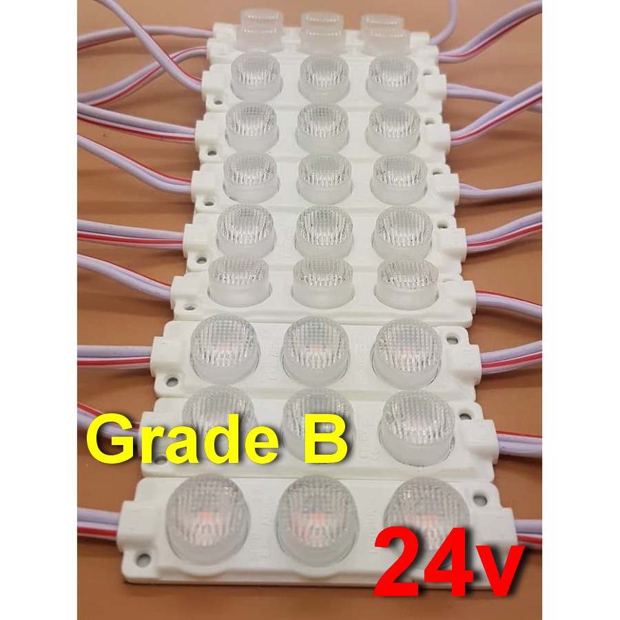 100Pcs LED Modul 3030 3 Mata 3 Watt Tipe 7520 24V - Putih Grade B