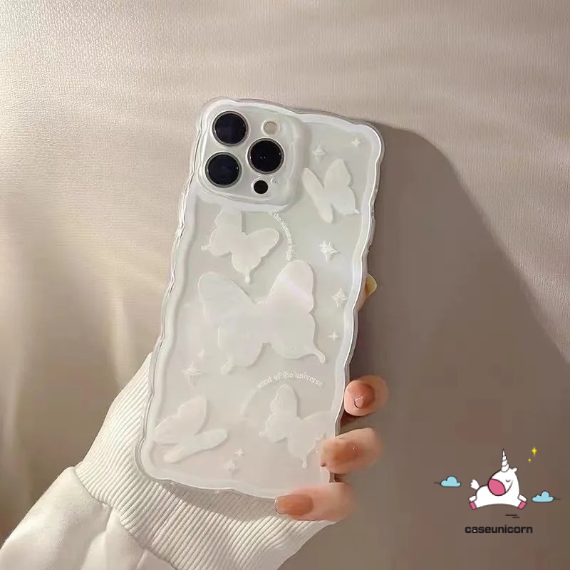 Soft Case Pelindung Lensa Bening Tahan Banting Motif Kupu-Kupu Untuk iPhone 11 Pro Max 12 13 Pro Max 7 8 SE 2020 7Plus 8Plus XR X XS Max 6 6S Plus Butterfly