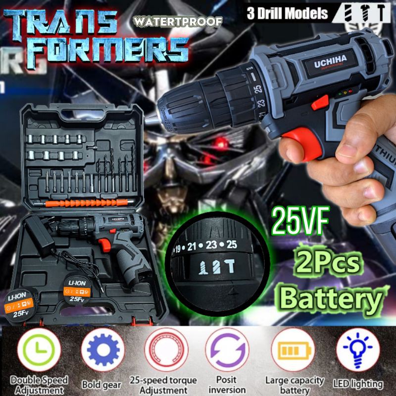 BIG SALE       UCHIHA Type 25vf impact drill bor baterai cordless tembok besi kayu japan