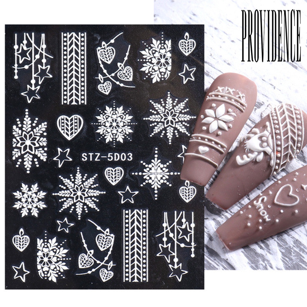 Stiker Kuku Motif Snowflake Natal Bahan Resin Tahan Pudar Untuk Dekorasi Nail Art