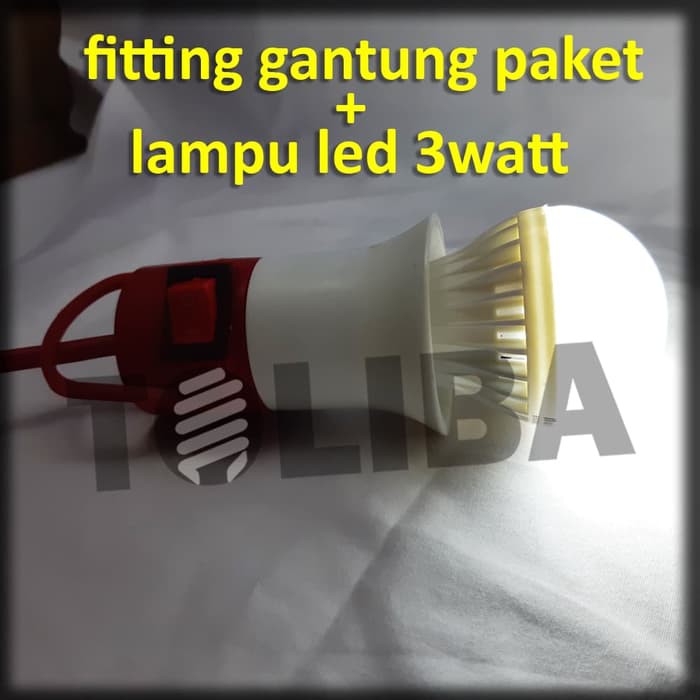 colokan steker /fitting gantung kabel saklar switch on off + lampu led