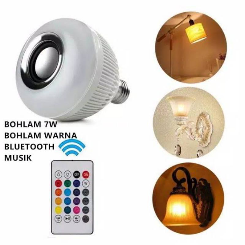 MTE Bohlam Speaker Musik Bluetooth 2 in 1 - Lampu Speaker LED