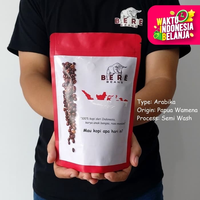 

Kopi Arabika Papua Wamena 250 GRAM Bubuk / Biji Coffee Bean Beans - GILING HALUS