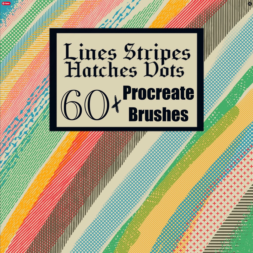 Procreate Brush - 60+ Stripes Lines Hatches Dots Procreate Brushes