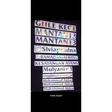 [COD] KWALITAS PREMIUM STIKER CUTTING HOLOGRAM TEXT CUSTOM ( bisa request font)