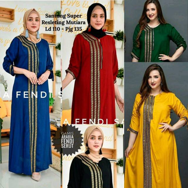 Gamis Arabia Fendi Serut Shopee Indonesia