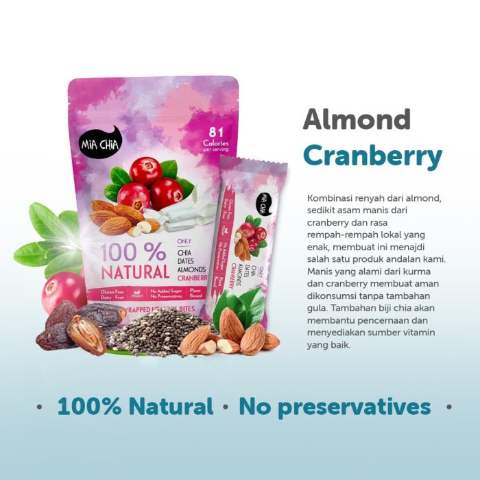 

INSTANT-CAMILAN- HEALTHY SNACK MIA CHIA ALMOND CRANBERRY BITES -CAMILAN-INSTANT.