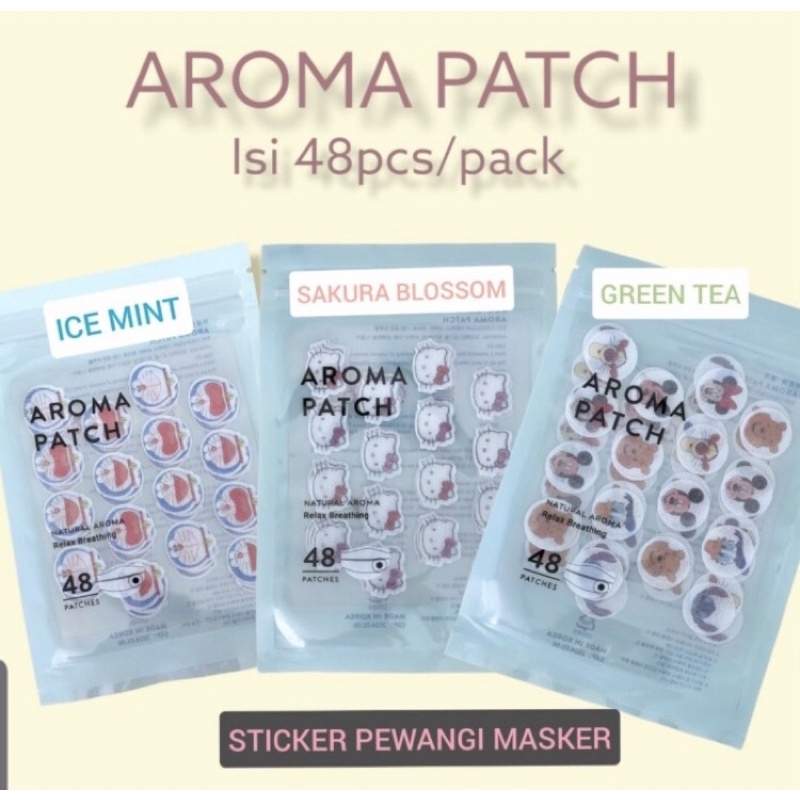 Aroma Patch Sticker Pewangi Masker Isi 48pcs