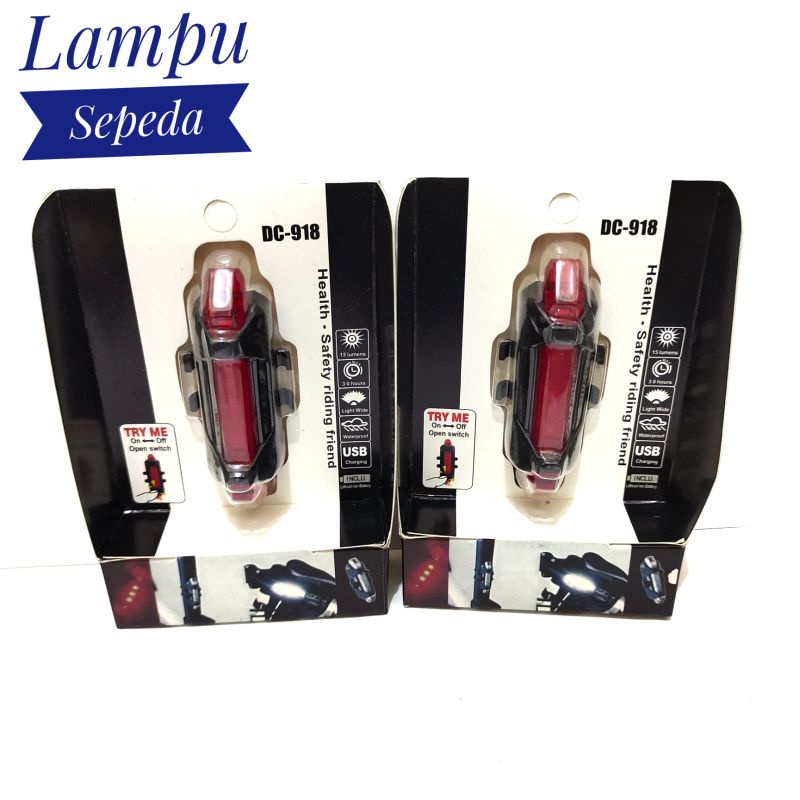 Sepeda Lampu Belakang Usb lampu sepeda waterproof Multicolor