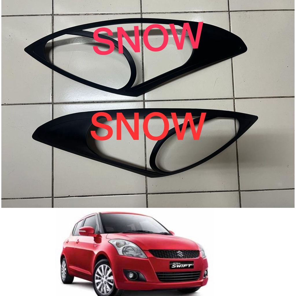 Garnish Lampu Depan All New Swift 2012 2015 UP Hitam Doff