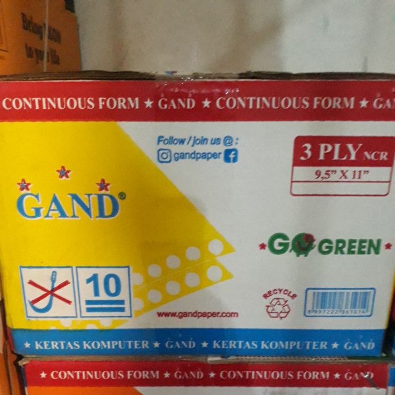 

Continuous form Gand 3 ply uk 9,5 " x 11 " FULL