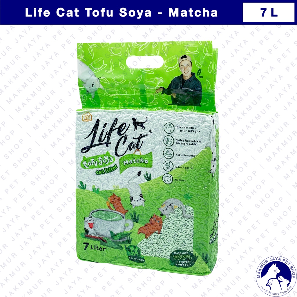 Life Cat Tofu Soya Cat Litter 7L - Pasir Kucing Tofu Gumpal 7 Liter