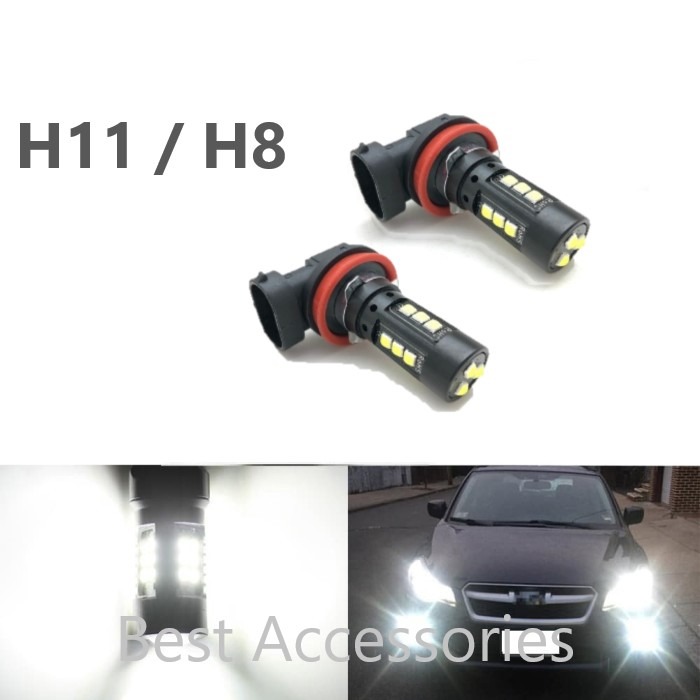 Lampu LED BLACK Foglamp H11 H8 15W 6000K 15SMD 648