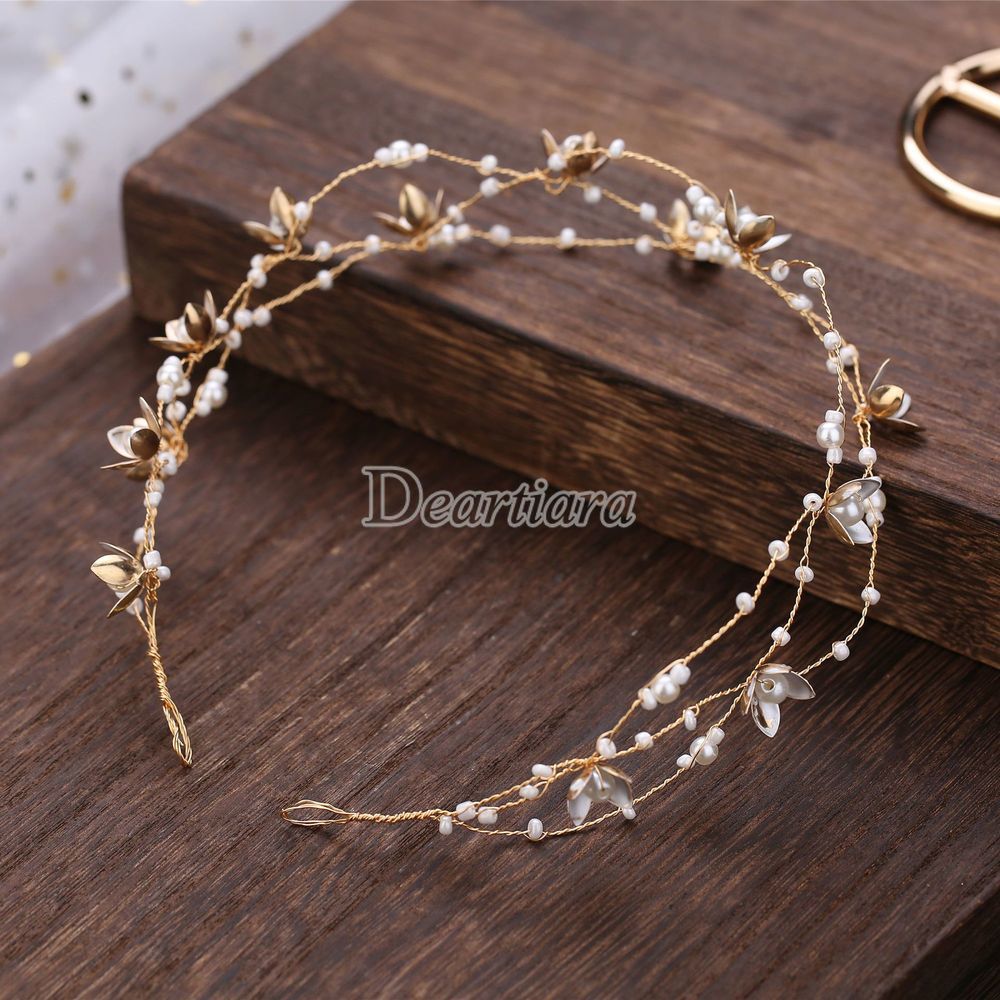 Korean Wedding Decoration High-end Handmade Flower Beaded Bridal Headdress Headband