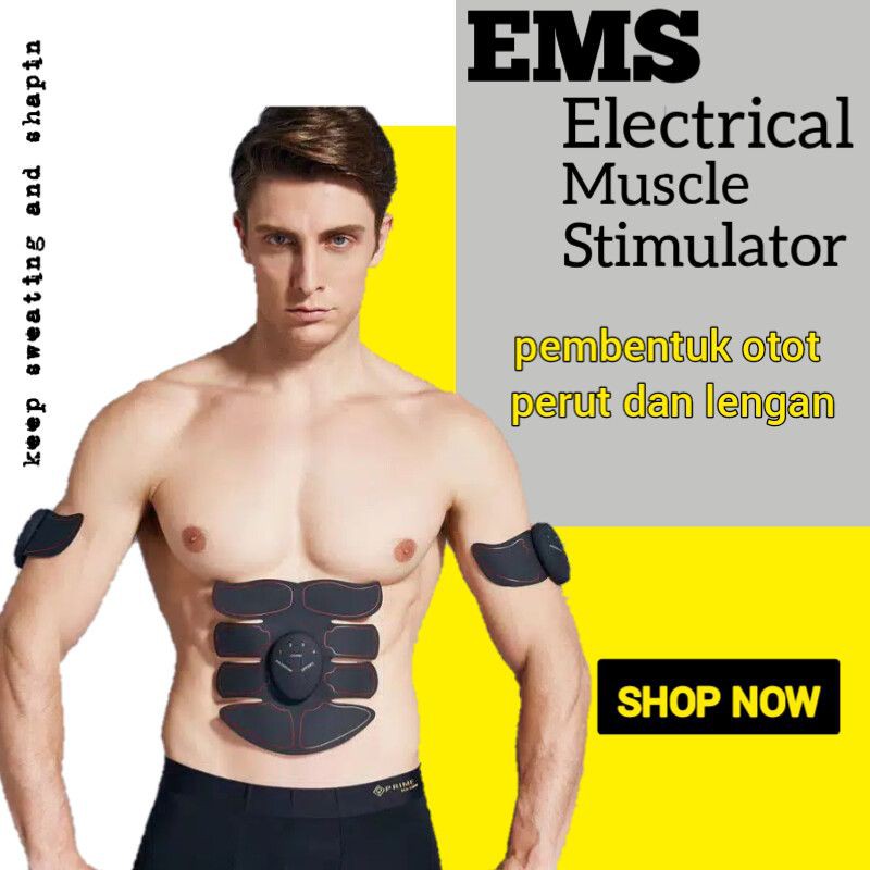 EMS Electrical Muscle Stimulator Pembentuk Otot Perut Smart Fitness Abs Stimulator Korset Pelangsing