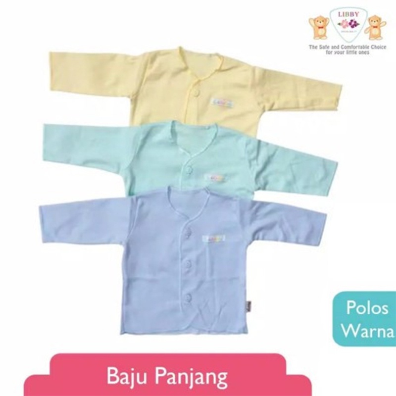 Libby Baby Baju Panjang Polos Warna 3pcs Piyama Bayi
