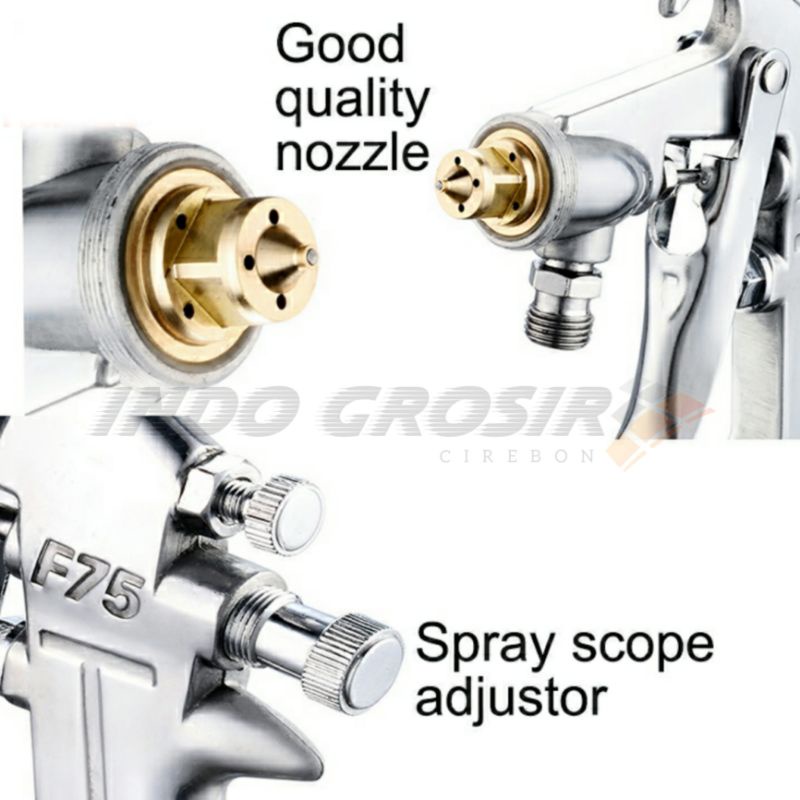 SAGOLA Spray Gun F75 Semprotan Cat Kompresor Tabung Atas 400ml Cat Semprot Angin Cat Minyak Mobil Motor