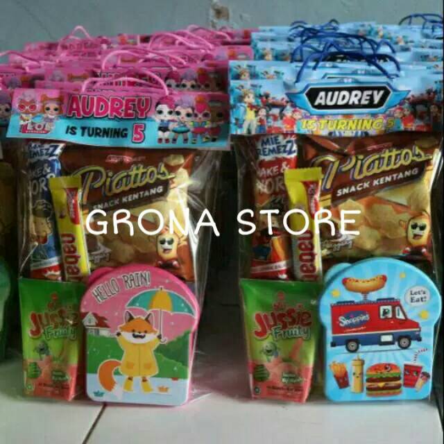 

Paket snack ultah free Souvenir murah / Snack Ultah Murah / Goodie bag ultah / souvenir ulang tahun