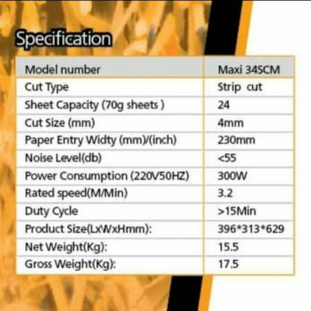 Mesin Penghancur Kertas SECURE MAXI 34SCM STRIP CUT / Paper Shredder