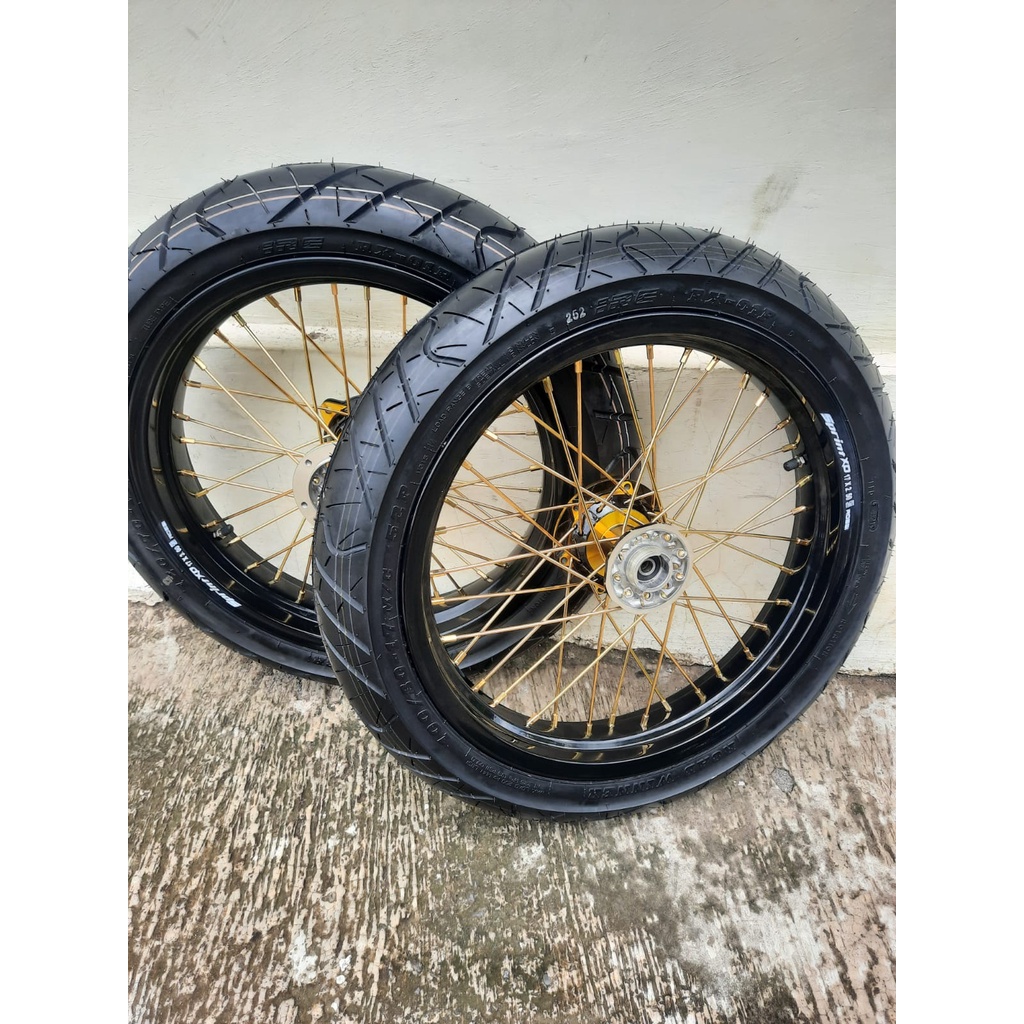 Sepaket Rakitan Velg Ban Set Supermoto KLX150L Ban irc