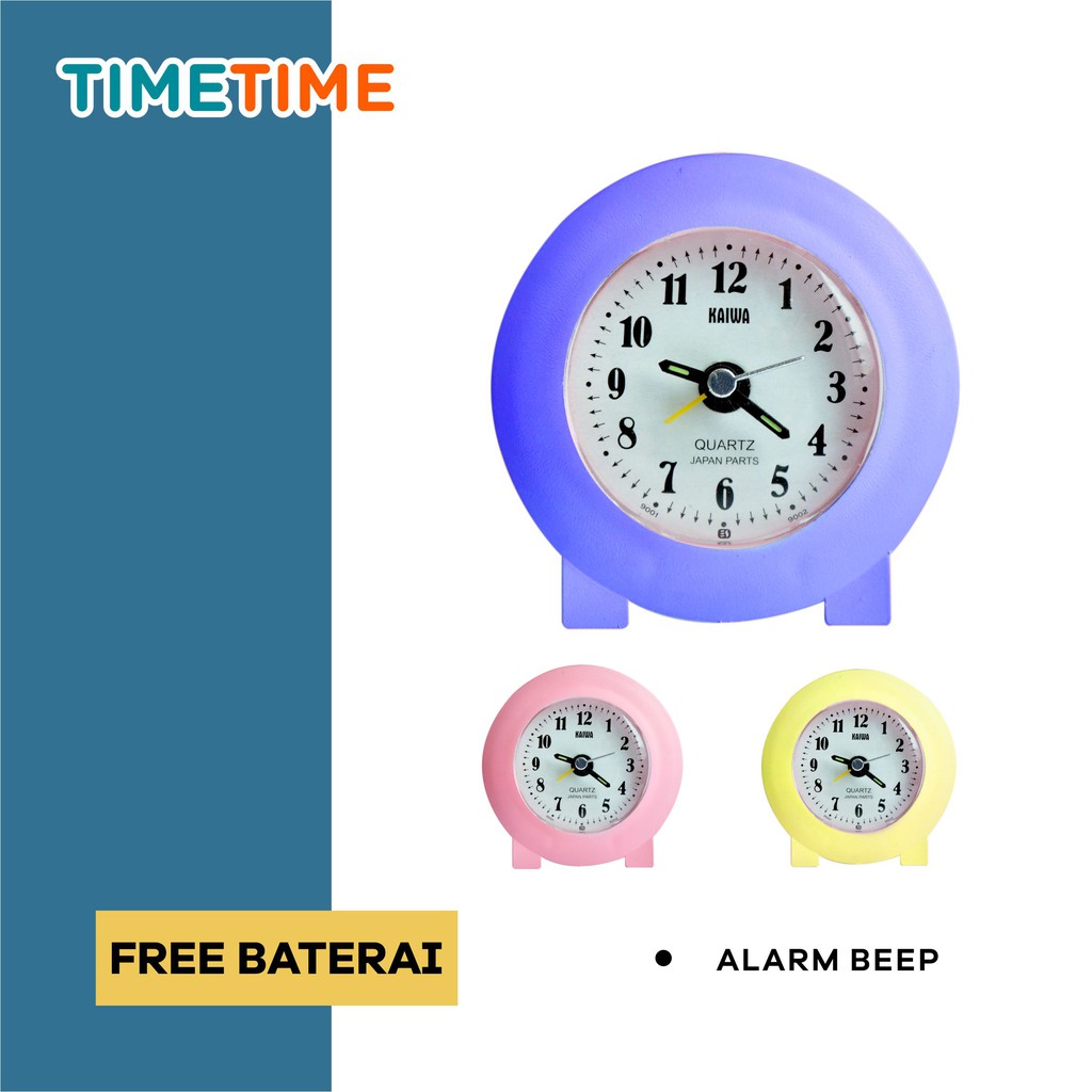 Jam Meja Weker Alarm Unik Warna Warni Analog Clock Murah FREE BATERAI 8129