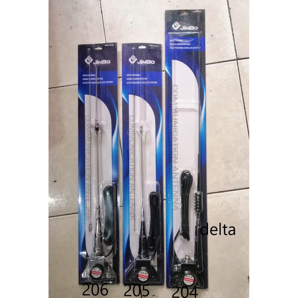 Antena Radio AM/FM JBA 206  chrome jepit kap mesin/bagasi mobil universal