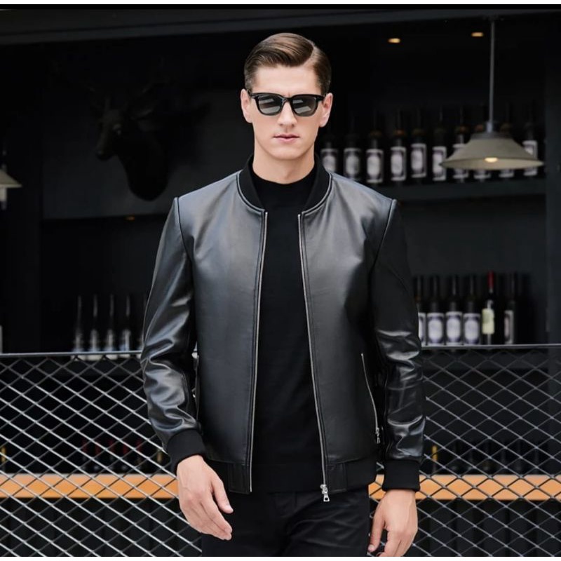 Jaket Kulit Premium/Jaket kulit Bomber/Jaket Kulit pria asli/Jaket kulit terbaru