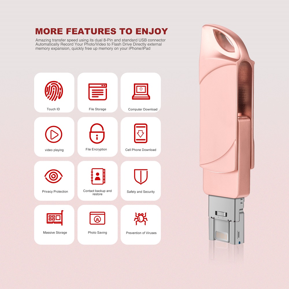 Flash Drive pendrive Original 3 in 1 Tipe c Untuk iphone / ios / android / Laptop