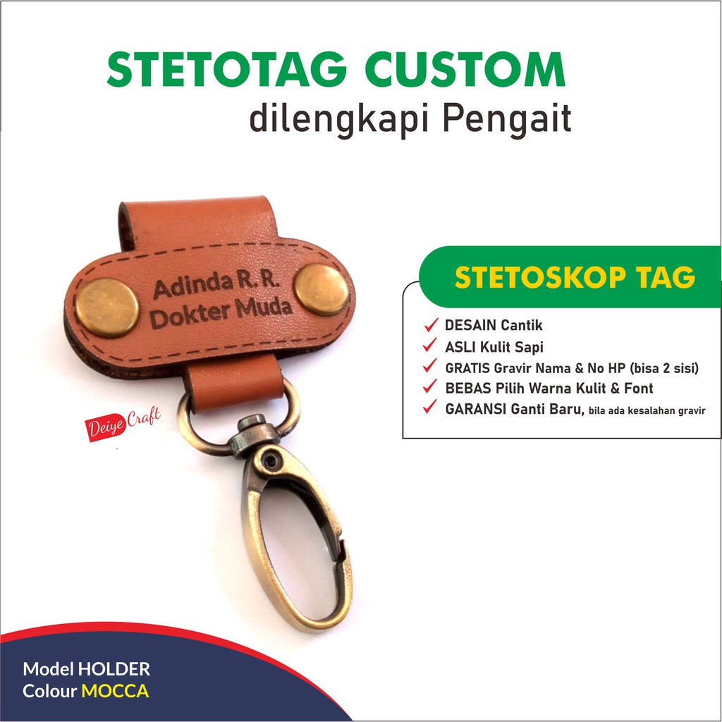 

AKSESORIS STETOSKOP Name Tag (Stetotag Model Holder) Gratis Gravir Nama