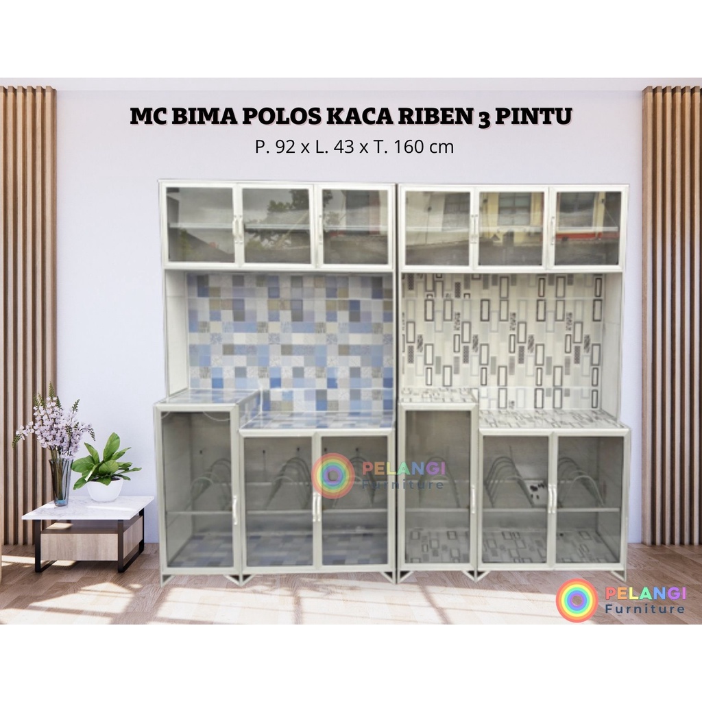 LEMARI / RAK PIRING MAGIC COM BIMA POLOS (3 PINTU)