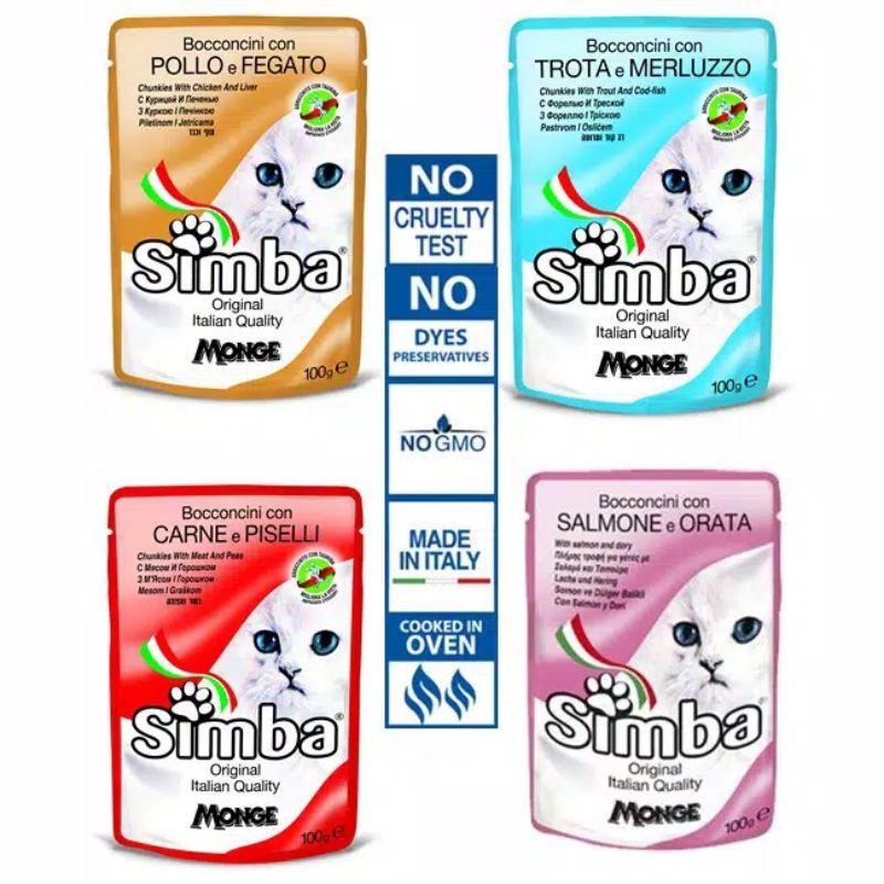 Jual Simba pouch makanan basah kucing made in italy 100gr | Shopee ...
