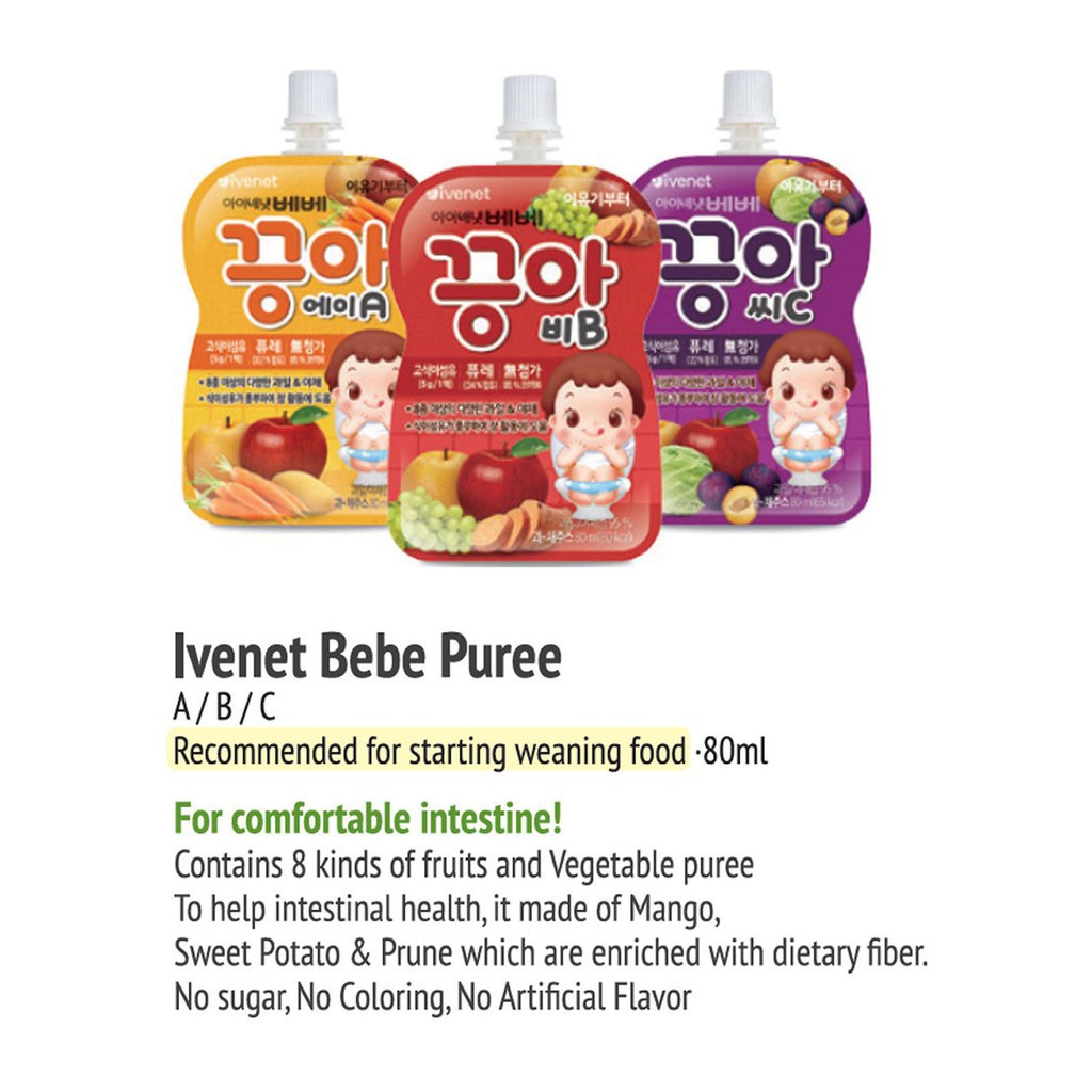 Ivenet Bebe Puree / Ivenet Puree Sari Buah / Sari Buah Mpasi 1 tahun