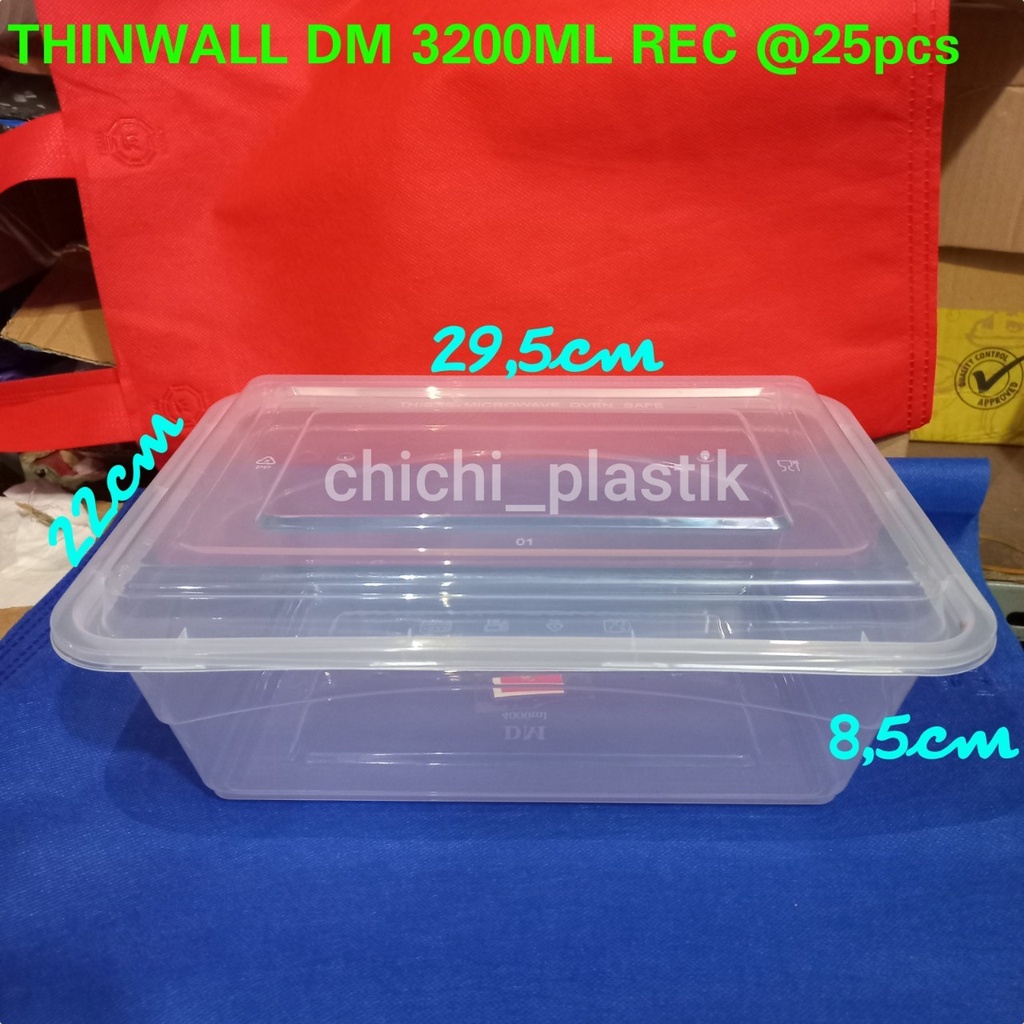 Thinwall food container 3200ml / Kotak Makan Bening / Mangkok plastik / Mangkok Bening