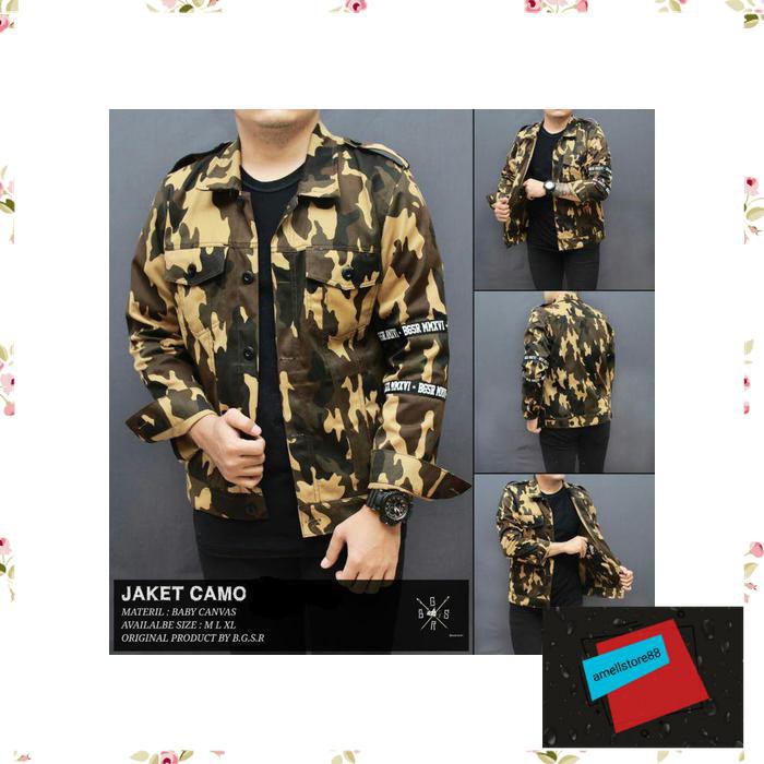 Jaket Pria parasut parka gunung camo lorengmiliter baby canvas TR45