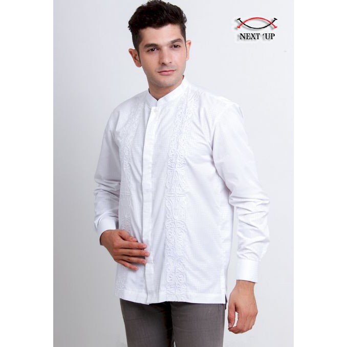 Baju Koko Pria Muslim Lengan Panjang Baju Koko Bordir NEXTUP1179