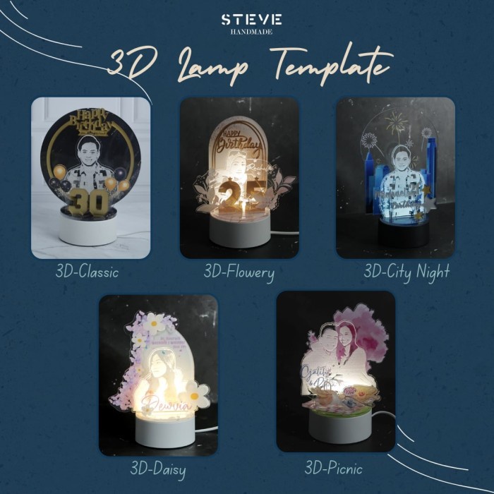 Lampu Tidur 3D Custom Hadiah Graduation Birthday Gift Annivesary Pacar