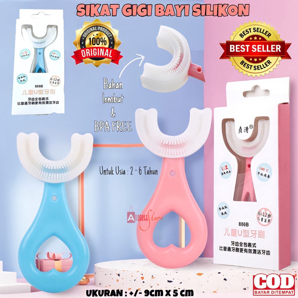 ( BISA COD ) PROMO SIKAT GIGI BAYI ANAK TOOTHBRUSH BABY / GOSOK GIGI BAYI SILIKON / GOSOK GIGI SHAPE U HALUS / SIKAT GIGI BAYI BENTUKI U SILIKON